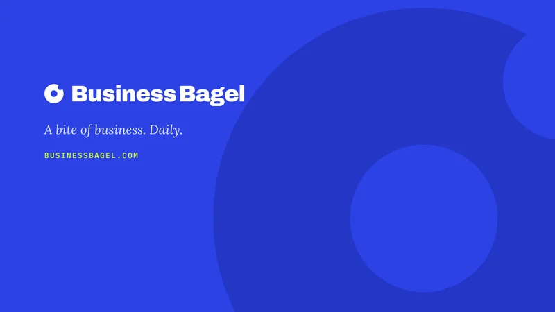 The end card: the logo, our line and businessbagel.com on royal